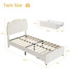 Twin Upholstered LED Bed Frame with Adjustable Velvet Headboard, Wooden Slats Support, Large Drawer，for Girls Kids Teens Bedroom - 2 of 4