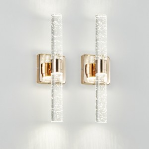 VYNXARIA Gold-Plated Crystal Wall Lights, 17" Bubble Design - Modern Indoor Sconces - 1 of 4