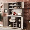 73.8" Tall Kitchen Pantry Storage Cabinet, Coffee Bar Wine Cabinet with Wine Glass Rack, Freestanding Kitchen Hutch Cabinet for Dining Room - 2 of 4