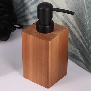 Evideco French Home Goods Bath Hand Soap & Lotion Dispenser ACACIA 10 FL OZ Brown and Black - 1 of 4