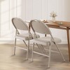 2/4/6 Pack Folding Chairs, Linen Padded Foldable Chair Set, Heavy Duty Metal Folding Chair with Soft Cushion and Back - 2 of 4