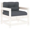 VidaXL Patio Chairs with Cushions 2 pcs White Solid Wood Pine - 3 of 4