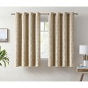 HLC.ME Versailles Lattice Flocked 100% Complete Blackout Thermal Insulated Window Curtain Grommet Panels, Set of 2 - 2 of 4