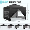 Ainfox 12ft x12ft Pop Up Canopy Outside Canopy, Patented One Push Tent Canopy with Wheeled Carry Bag, Bonus 8 Stakes and 4 Ropes - 2 of 4