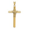 Black Bow Jewelry Men's 14k Yellow Gold Hollow Tube Rope Cross Pendant - 3 of 4
