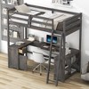 NicBex Twin/Full Size  Loft Bed with U-Shaped Desk,Space-Saving Twin Loft Bed with Drawers, Storage Shelves,Multifunctional Loft Bed for Kids & Teens - 2 of 4