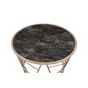 33" Cicatrix Coffee Table Faux Black Marble Glass/Champagne Finish - Acme Furniture: Modern Living Room Accent, Criss Cross Base - 3 of 4