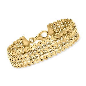 Ross-Simons Italian 18kt Gold Over Sterling Multi-Row Heart Bracelet - 1 of 4