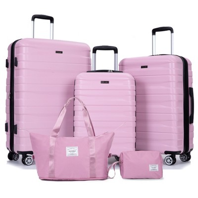 Whisen 5-Piece Set(21/25/29 in.) Luggage Sets Lightweight Suitcase with TSA Lock and Rotating Wheels
