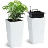 Acekool Self-Watering Planters (Set of 2) - Black & White with Drainage & Wheels - 2 of 4