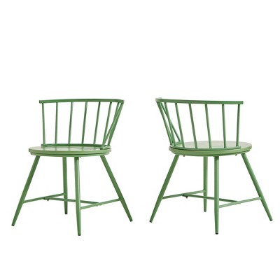 Set of 2 Irelyn Low Back Windsor Classic Dining Chairs Green - Inspire Q