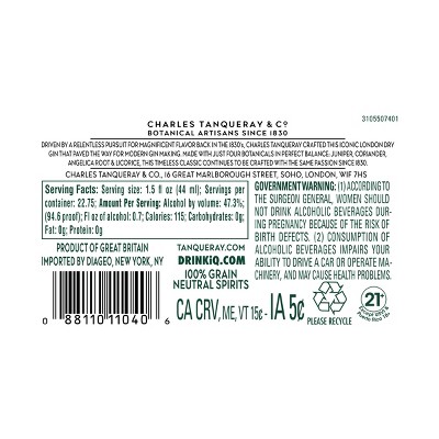 Tanqueray London Dry Gin - 1L Bottle