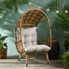 Lyngins Outdoor Wicker Standing Basket Chair in Faux Rattan and Iron Frame, Patio Accent Chair with Cushion, Outdoor Chair for Backyard/Patio - 2 of 4