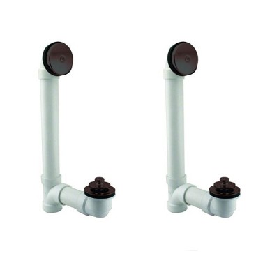 Westbrass 1.5in Pull Bath Waste Drain Kit, Bronze (2 Pack)