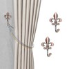 Unique Bargains Curtain Holdbacks Flower Hooks Zinc Alloy 3.74"x2.36" 1 Pair - 2 of 4
