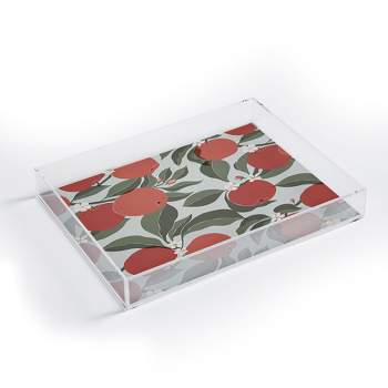 Cuss Yeah Designs Abstract Red Apples Acrylic Tray - Deny Designs