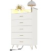 Modern 5-Drawer Tall Dresser for Bedroom, Wood Chest of Drawers with Silent Closing Slides - 2 of 4