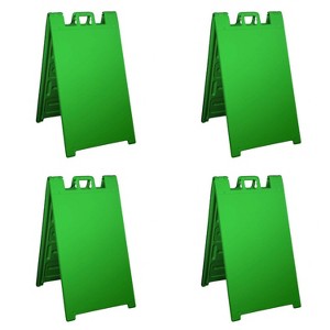 Plasticade Signicade Portable Folding Sidewalk Double Sided Sign, Green (4 Pack) - 1 of 2