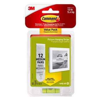 Command 4 Sets Of Medium/8 Sets Of Large And Medium Sized Picture Hanging  Strips White : Target