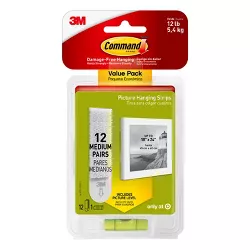 Command Picture Hanging Strips (12 Sets of Strips) White