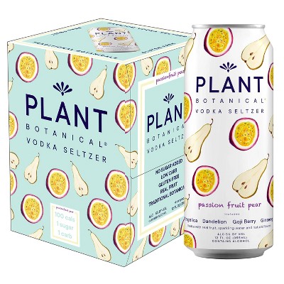 Plant Botanical Passionfruit Pear Vodka Seltzer - 4pk/355ml Cans