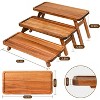 Attop 3 Tier Serving Tray Acacia Wooden Tiered Tray Stand Foldable Dessert Table Display Set Decor Charcuterie Boards for Party - 2 of 4