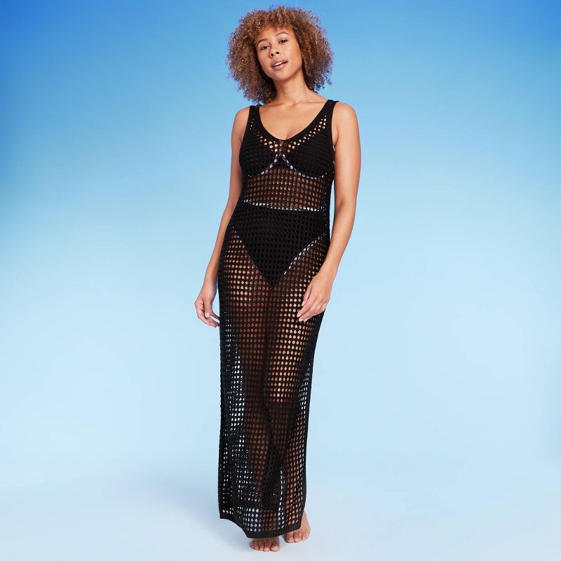 Women's V-Neck Crochet Cover Up Maxi Dress - Shade & Shore™, 5 of 10