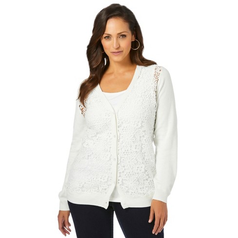 Women's plus 2025 size white cardigan