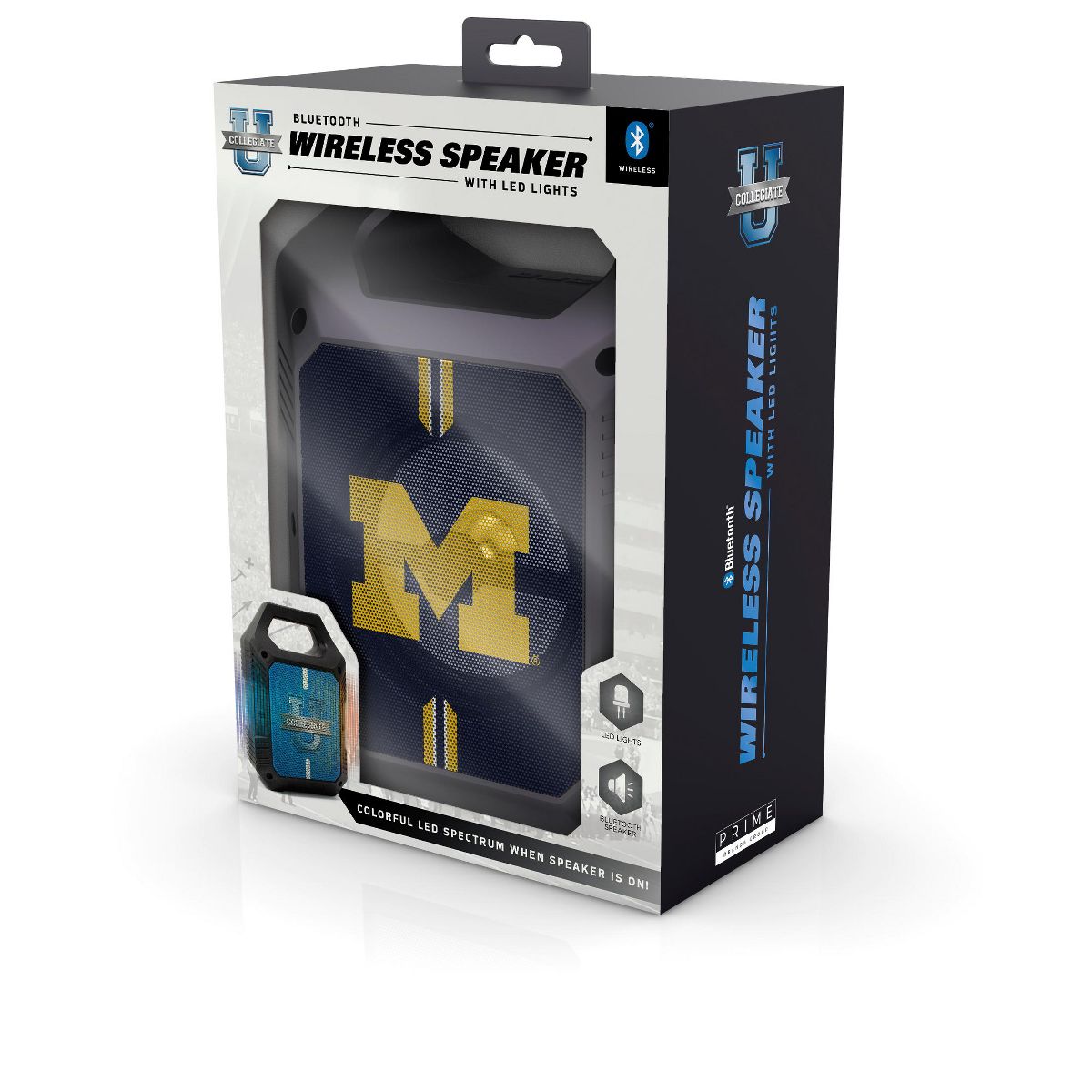 SOAR Collegiate ShockBox XL LED Wireless Bluetooth Speaker- Michigan Wolverines - thumbnail 2