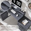 SinCiDo L-Shaped 67" Desk,Farmhouse Computer Desk w/ Charging Station & Filing Cabinets A4/ Letter /F4/ Law,Double-Layer Storage Cabinet,Writing Desk - 2 of 4