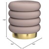 UNISOAR Velvet Ottoman with Gold Finish Stainless Steel Base - 4 of 4