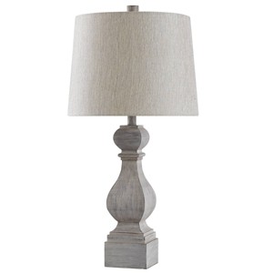 Traditional Baluster Table Lamp Distressed Gray Finish - StyleCraft - 1 of 4