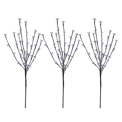 Northlight Set of 3 Pre-Lit Cherry Blossom Artificial Tree Branches 2.5' - Pure White LED Lights