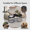 Dolonm 27.6 in. 2-Piece Brown Round Nesting Coffee Table Set with Metal Frame, Saving Space Side Tables for Home & Office - 2 of 4