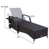 Patio Rattan Lounge Chair Chaise Adjustable Recliner Cushioned Sofa Garden - 3 of 4