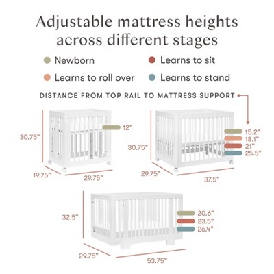 Yuzu White Pine 8-in-1 Convertible Crib with Conversion Kits