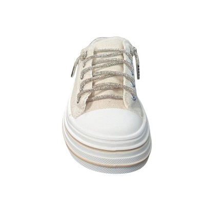 Женские кроссовки Very G Womens Aman Slip On Platform Sparkle Canvas Sneaker, Natural (9) — фото 4