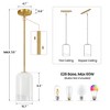 KAISITE 15.7in Milk Glass Pendant Light with Brass Stem - Modern Large Opal Cylinder Hanging Light for Kitchen Island Dining Room - 3 of 4