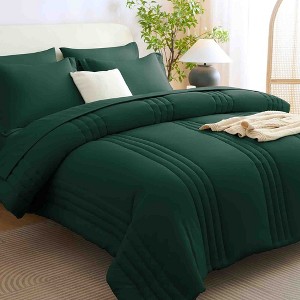 BAGOKIE 7-Piece Striped Bed in a Bag Comforter Set for All Season - 1 of 4