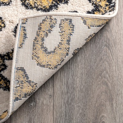 Handmade Tufted Leopard Print Beige Area Rug, 5' x 7'