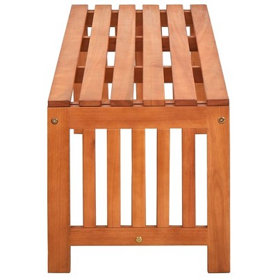 Eucalyptus Wood Outdoor Patio Bench 51.2" Oil-Finished Brown