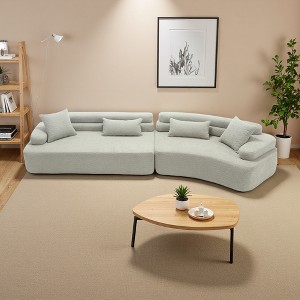 Curved Sectional Sofa, Foam-Filled Sleeper, No Assembly - 1 of 4
