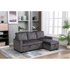 77'' Reversible Storage L-Shaped Sectional Sofas with Pull-Out Bed, Skin-Feeling Velvet Fabric, and Storage Chaise - 2 of 4