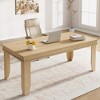 Farmhouse Dining Table for 6-8 People, 70.87" Long Wooden Kitchen Table with Sturdy Frame & Rustic Brown Finish - 2 of 3