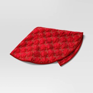 48" Christmas Embroidered Bow Velvet Tree Skirt Red - Wondershop™ - 1 of 4