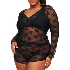 Adore Me Women's Gwendlyn Long Sleeve Tee Lounge - 1 of 3