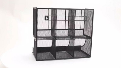 Black Metal Mesh Coffee and Tea Condiment Organizer Station