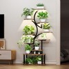 KTMBDW Plant Stand Indoor with Grow Lights - Plant Shelf Indoor with 5 Grow Lights, 10-Level Stepless Dimming, Plant Rack, Brown - 3 of 4