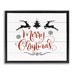 Stupell Industries Merry Christmas with Reindeer, 21" x 17" - 1 of 4