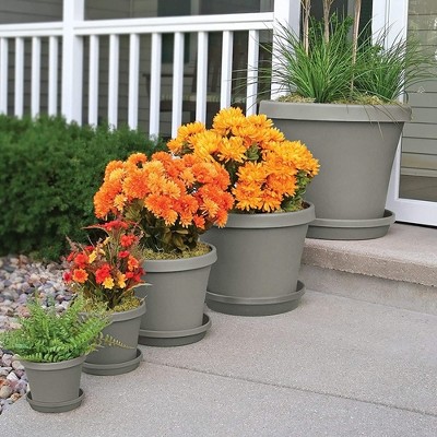 Pebble Stone 10" Tapered Indoor & Outdoor Planter with UV Resistance